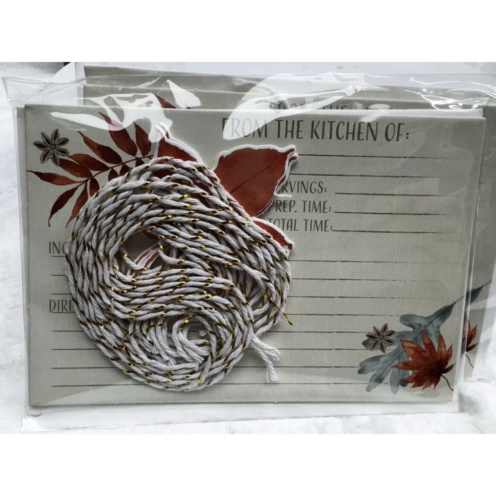 New Recipe Cards Blank Fall Autumn Theme 3 Packs‎ of 6 each Gift Tags Included